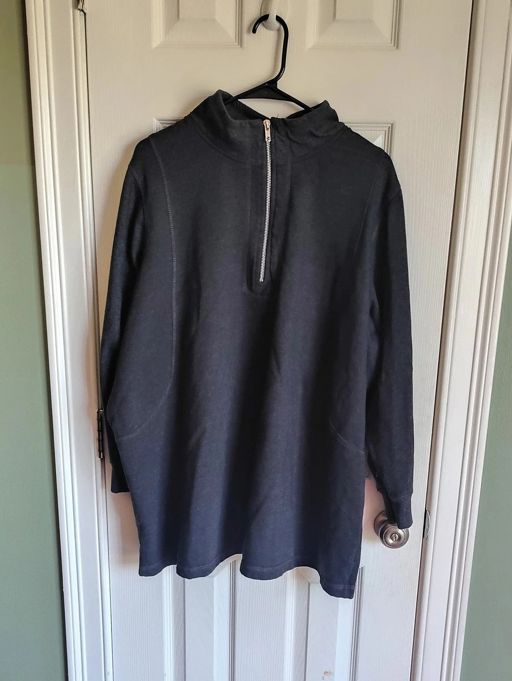 Woman Within Black Quarter-Zip Pullover Size 2X